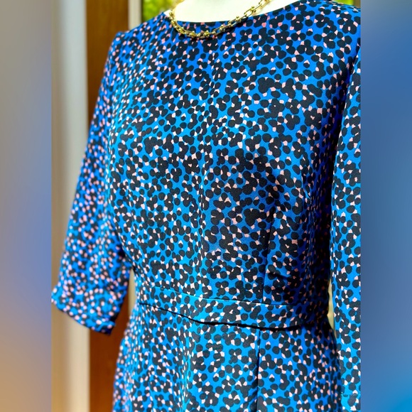 BODEN dress US 8 midi length print tailored fitted sheath dress - Picture 2 of 11